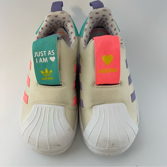 Adidas Superstar 360 Kids 19 Ecru Tint/ Acid Red/ Semi Mint Rush - Picture 8 of 9